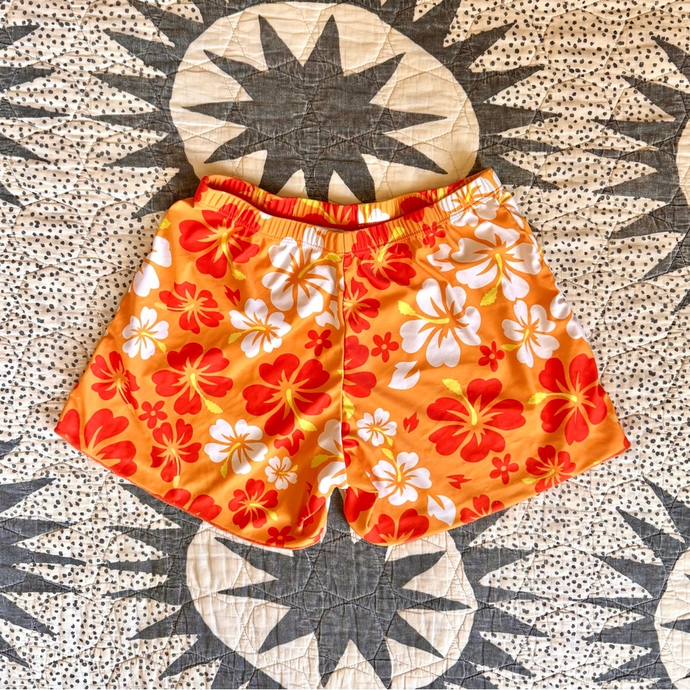 Vibrant Floral Orange Shorts